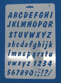 Stencilschablonen 17,5x26cm Buchstaben+ Zahlen kursiv